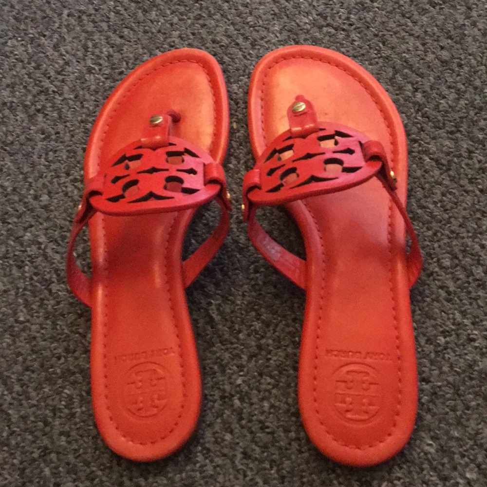 Tory Burch Miller Sandals. Bright Pomander!